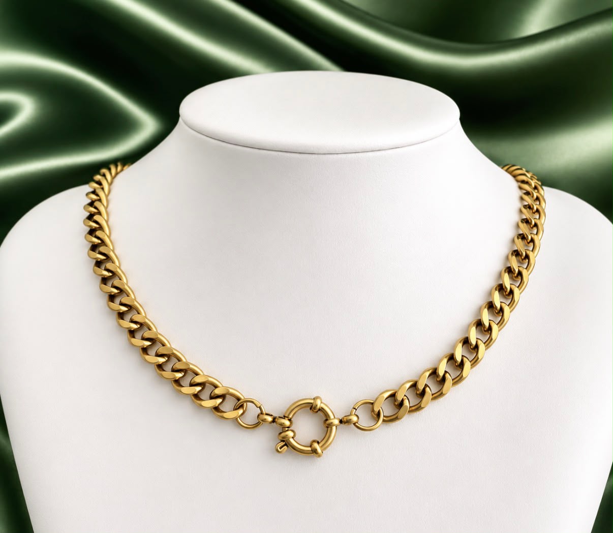 5mm sailor chain necklace tarnish resistant gold plated