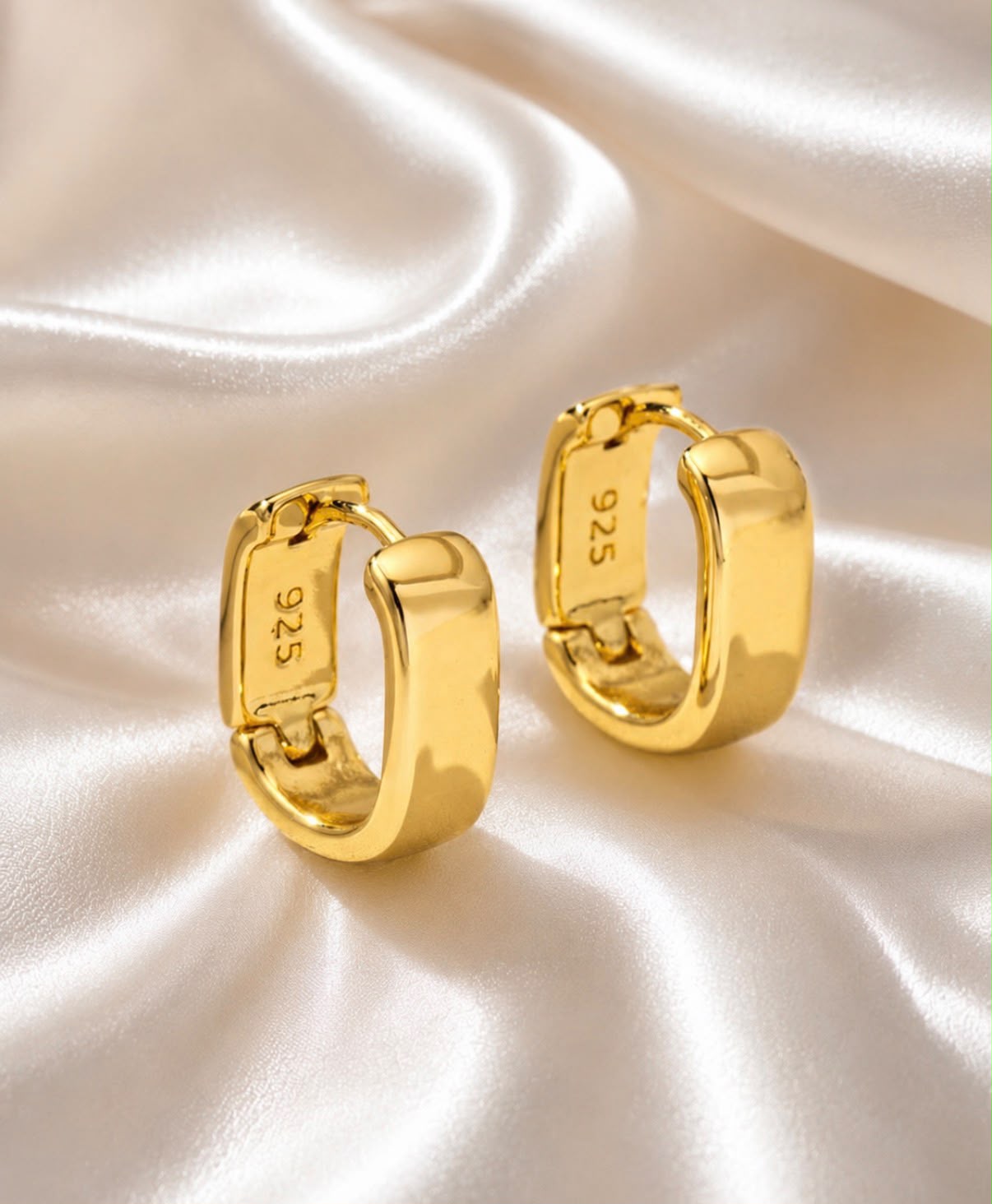 925 sterling silver gold plated Ella huggie hoop earrings