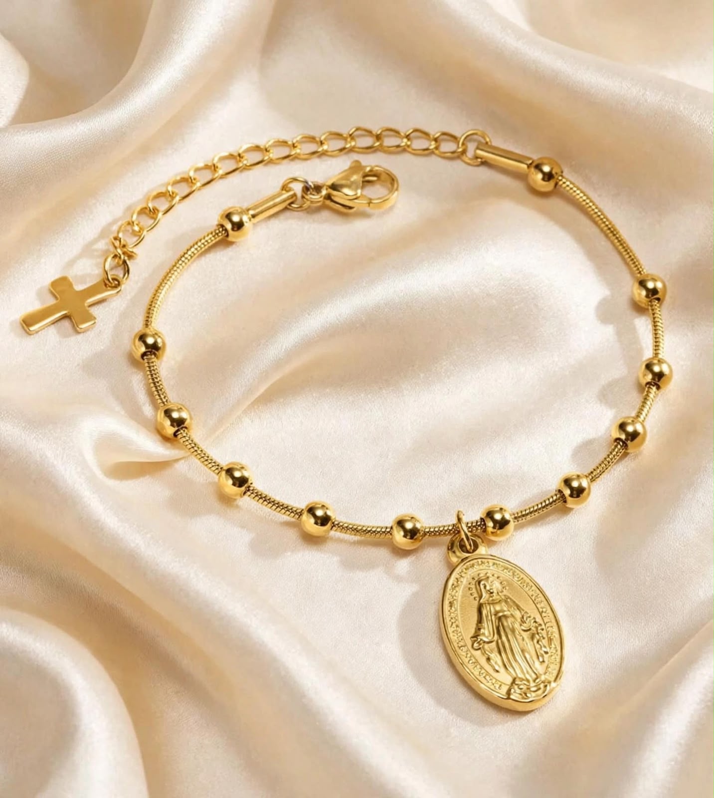 Virgin Mary Bracelet — Gold Plated — view 2