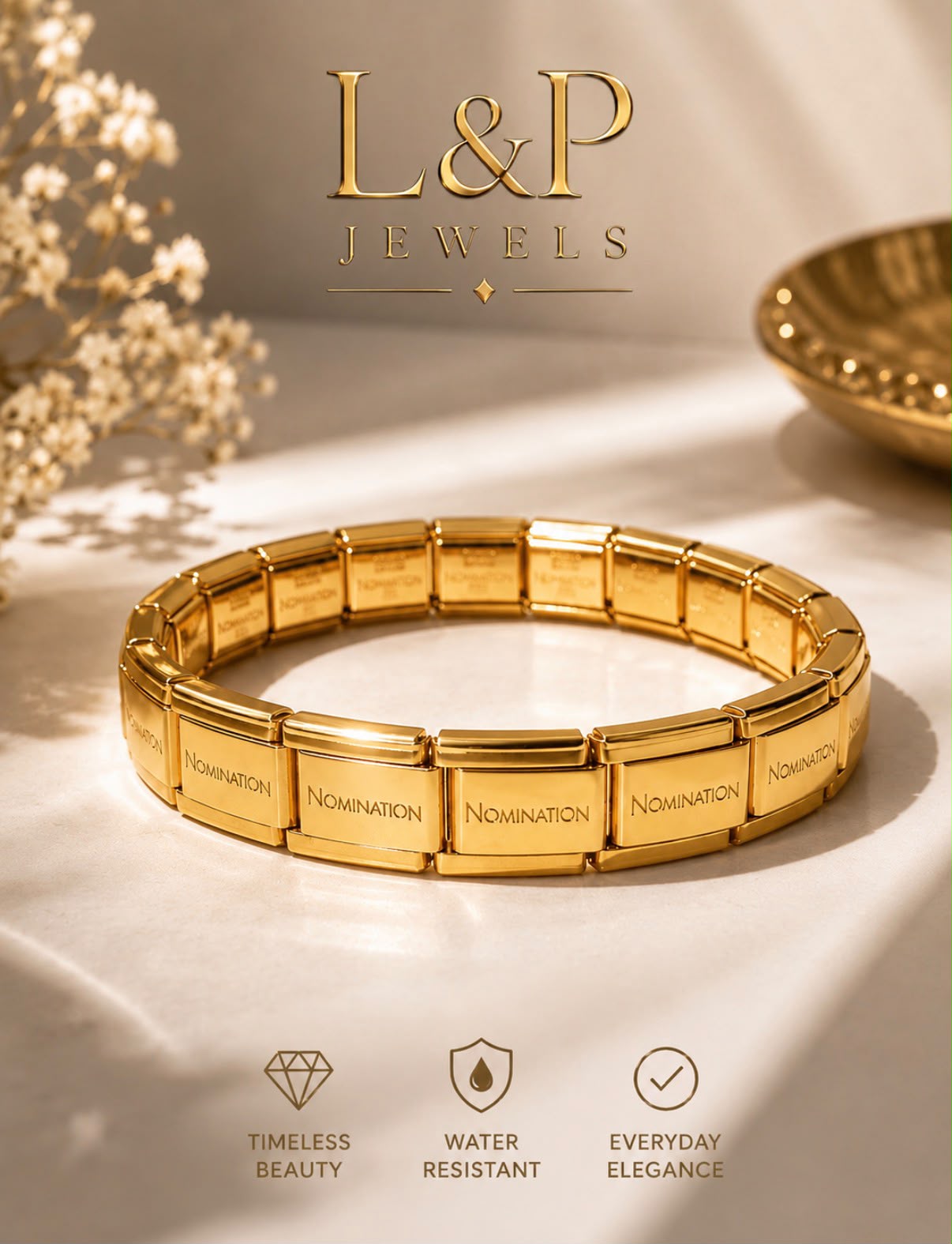 gold link bangle waterproof