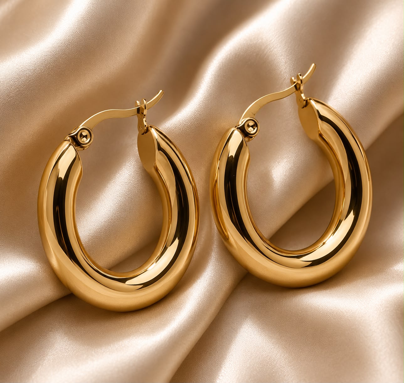 Chunky Hoop Earrings — view 2