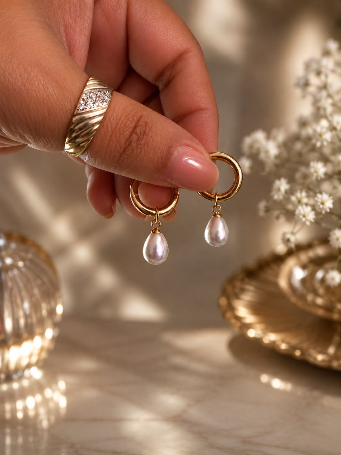 Dainty Pearl Set — Necklace & Earrings — view 3