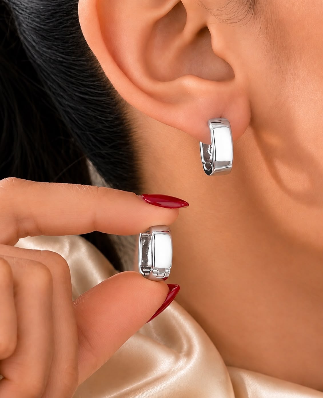 Ella Hoops — Silver Plated — view 2