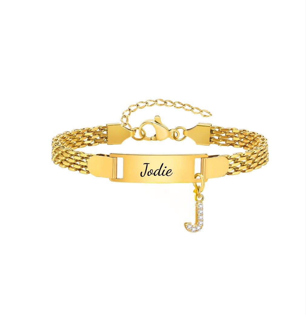 Personalised Letter & Name Bracelet — view 2