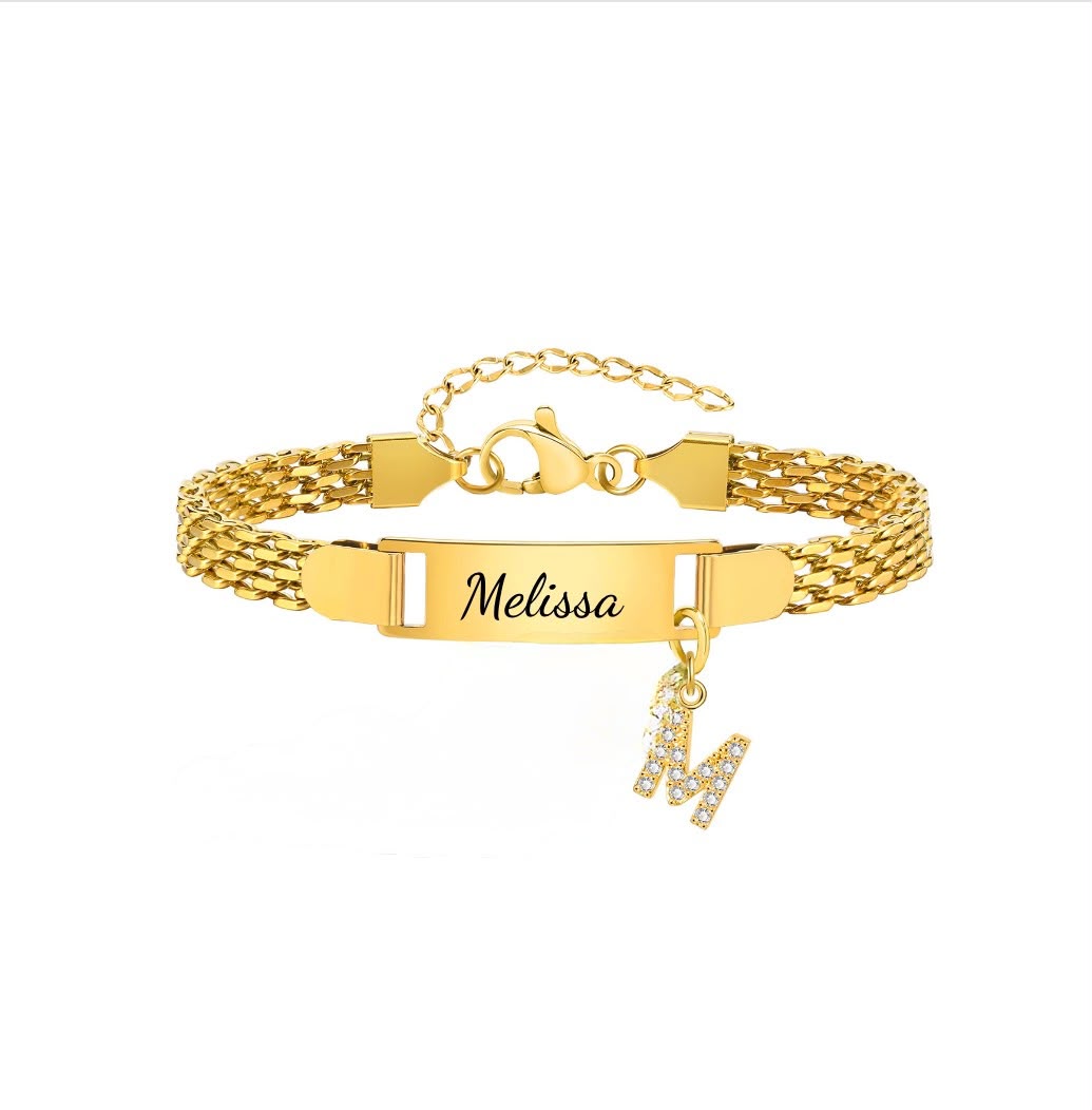 Personalised Letter & Name Bracelet — view 3