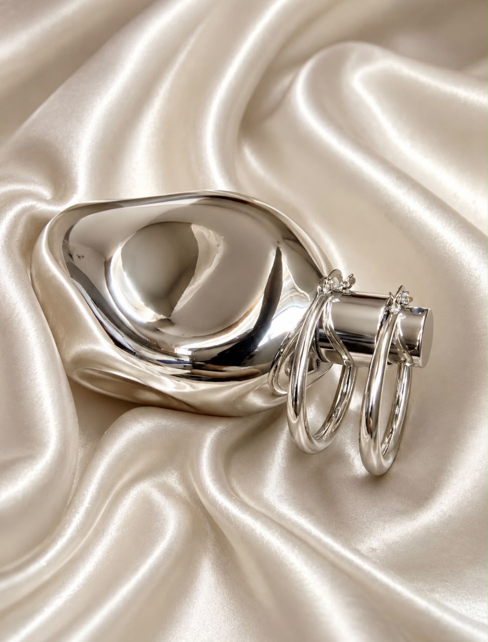 Aria Hoop Earrings — 40mm — view 2